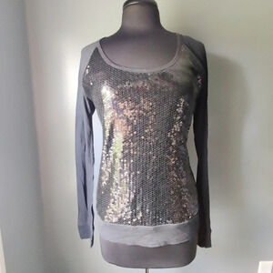 Faquette Sequin Long Sleeve Top